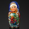 Купить Матрешка "Русская зима. Новый год" (5 мест), автор росписи С.А. Лонченкова, дерево, лак, роспись, золочение, Российская Федерация, 2025 г.