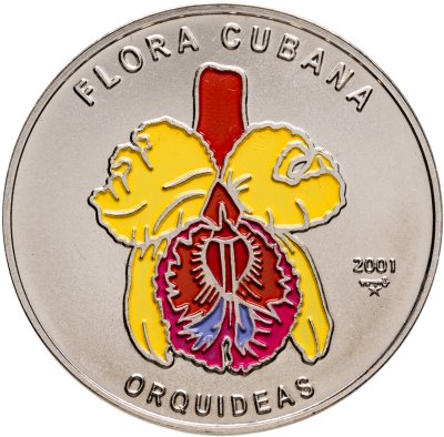 купить Куба 1 песо (peso) 2001 Орхидея /жёлтая/