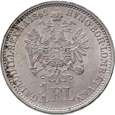 купить Австрия 1/4 флорина (florin) 1862 A знак монетного двора "A" - Вена