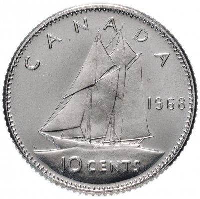купить Канада 10 центов (cents) 1968