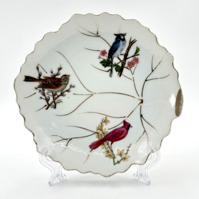 купить Тарелка с изображением птиц, фарфор, деколь, золочение, Западная Европа, 1960-1980 гг.