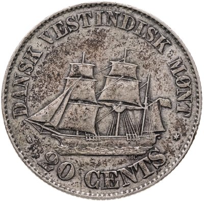 купить Датская Вест-Индия 20 центов 1859 Фредерик VII