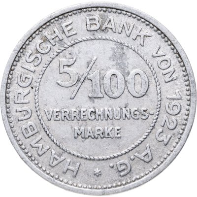 купить Германия (Гамбург) нотгельд 5 пфеннигов (5/100 марки) 1923