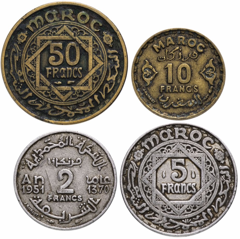 купить Марокко набор (4 монеты) 1951-1952
