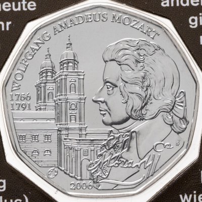 купить Австрия 5 евро 2006 "250 лет со дня рождения Вольфганга Амадея Моцарта. в Зальцбурге" BU в блистере