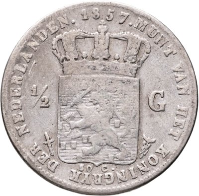 купить Нидерланды 1/2 гульдена (gulden) 1857