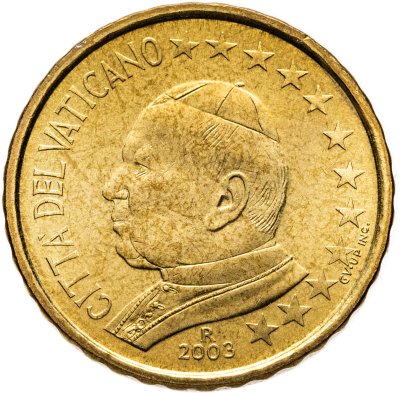 купить Ватикан 10 центов (cents) 2003 "Портрет Папы Иоана Павла II"