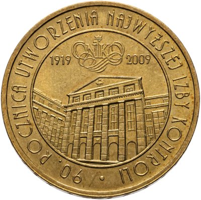 купить Польша 2 злотых 2009 "90 лет Контрольной палате"