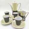 Купить Сервиз кофейный на 4 персоны, украшенный геометрическими узорами (11 предметов), фарфор, крытье, золочение, роспись, Volkstedt Beyer & Bock, ГДР, 1948-1980 гг.
