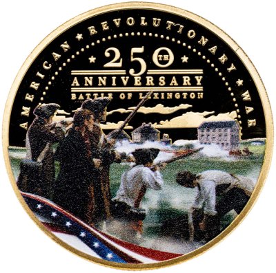 купить Соломоновы Острова 1\2 доллара (half dollar, 50 центов) 2025 «250-летие -Битва при Лексингтоне/позолоченная/»
