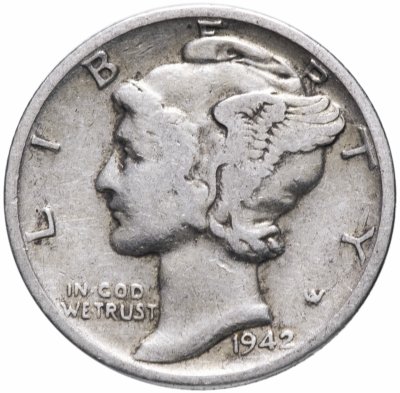 купить США 10 центов (дайм, one dime) 1942