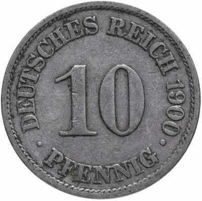 Купить Германия 10 рейх пфеннигов 1900 "А"