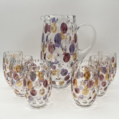 купить Набор для прохладительных напитков (кувшин, 6 стаканов), коллекция "Nemo", дизайнер Max Kannegiesser, номер модели: 11163/1120, стекло, Borske Sklo, Чехословакия, 1963-1980 гг.