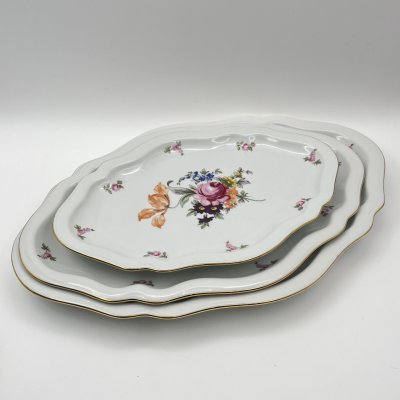 купить Набор из 3-х сервировочных блюд "Мейсенский букет", фарфор, деколь, золочение, Bohemia (Neurohlau), Чехословакия, 1970-1990 гг.