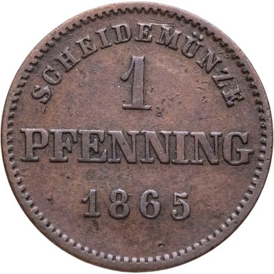 купить Бавария 1 пфенниг 1865