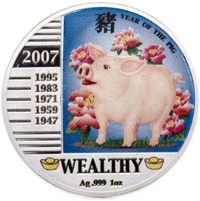 купить Остров Ниуэ 1 доллар 2007 "Год свиньи: Богатство"