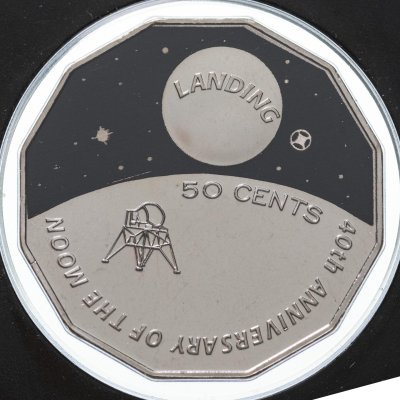 купить Австралия 50 центов 2009 «40 лет начало исследования Луны»