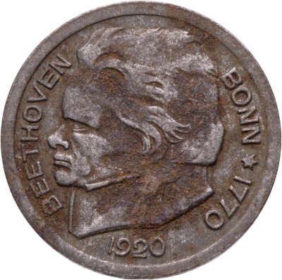 купить Германия "Бонн" 25 пфеннигов 1920 нотгельд "Людвиг ван Бетховен"