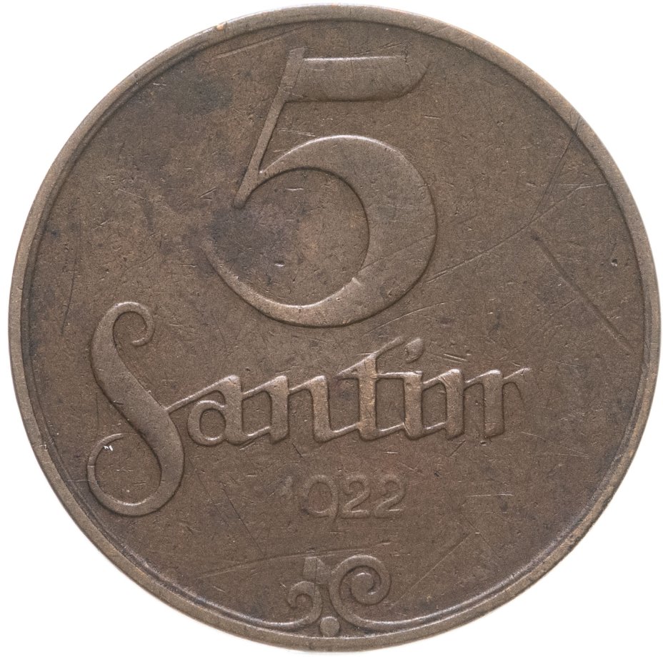 купить Латвия 5 сантимов (santimi) 1922