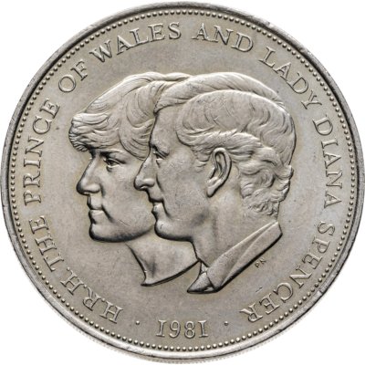 купить Великобритания 25 пенсов (1 крона) 1981 "Свадьба принца Чарльза и леди Дианы"