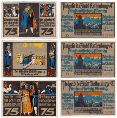 купить Германия (Бавария: Ротенбург) набор из 3-х нотгельдов 1921 (1142.2/В2)