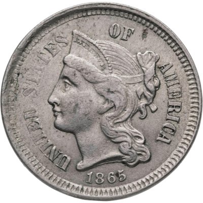 купить США 3 цента (cents) 1865