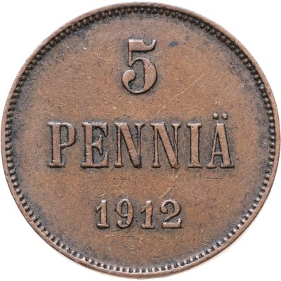 купить 5 пенни (pennia) 1912 Российская Финляндия