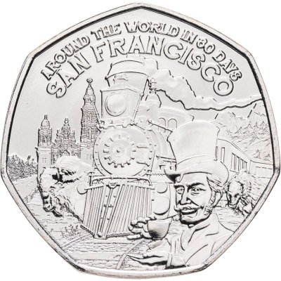 купить Гернси 50 пенсов 2022 "Вокруг света за 80 дней - Сан-Франциско"