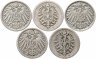 Купить Германия (Германская Империя) 5 пфеннигов 1875-1906 набор из 5 монет