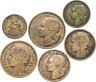Купить Франция набор из 6 монет - 50 сантимов, 1, 2, 10, 20, 50 франков 1922-1953