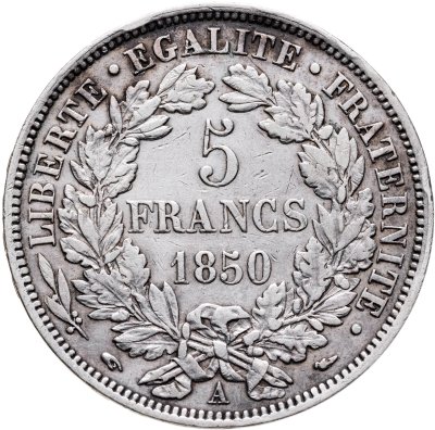 купить Франция 5 франков (francs) 1850 A