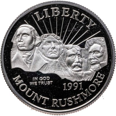 купить США 50 центов (1/2 доллара, half dollar) 1991 "Mount Rushmore (50 лет Национальному мемориалу Рашмор)"
