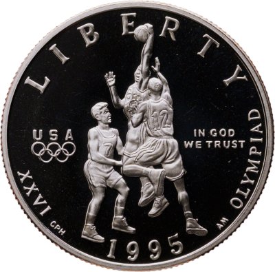 купить США 50 центов (1/2 доллара, half dollar) 1995 "XXVI летние Олимпийские Игры, Атланта 1996 - Баскетбол"