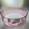 Купить Пара конфетниц розоватого оттенка с декором в горошек, стекло, нацвет, резьба, СССР, 1970-1990 гг.