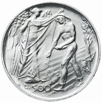 купить Сан-Марино 500 лир 1976 "12 лет введению системы социального обеспечения"