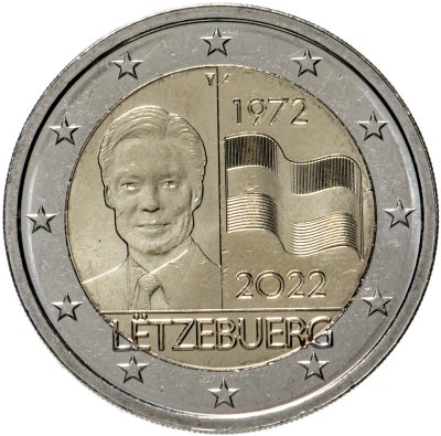 купить Люксембург 2 евро 2022 "50-летие флага Люксембурга"