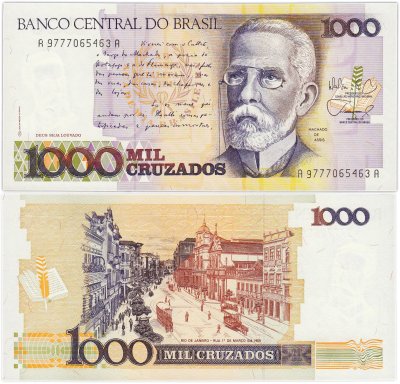 купить Бразилия 1000 крузейро 1987-1988