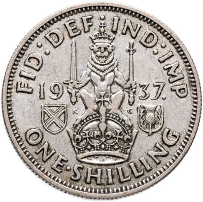 купить Великобритания 1 шиллинг (shilling) 1937 "Шотландский шиллинг - лев, сидящий на короне"