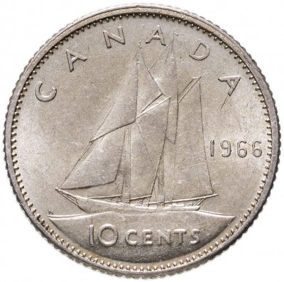 купить Канада 10 центов (cents) 1966