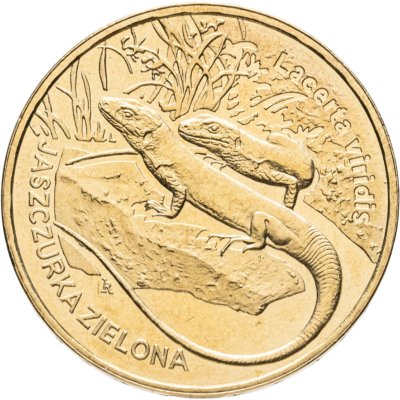 купить Польша 2 злотых 2009 "Зелёная ящерица"