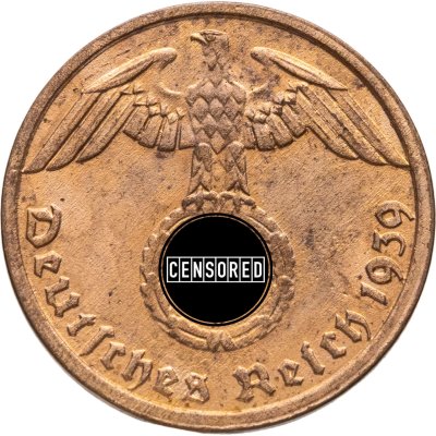 купить Германия, Третий рейх 1 рейхспфенниг (reichspfennig) 1939, знак монетного двора: "A" - Берлин