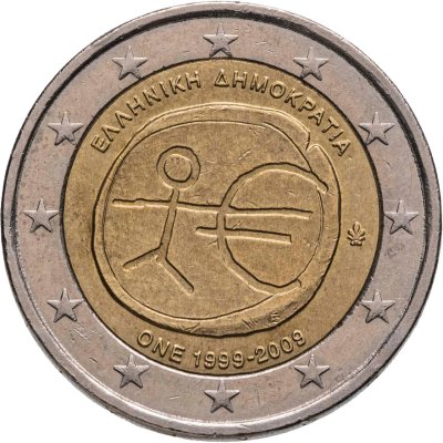 купить Германия 2 евро 2009 "10 лет Экономическому и валютному союзу"