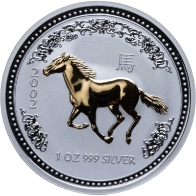 купить Австралия 1 доллар 2002 "Восточный календарь. Год лошади" золочённая