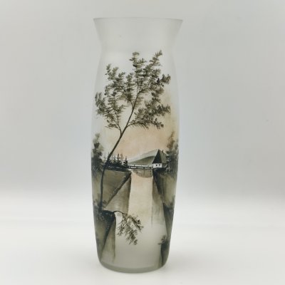 купить Ваза, декорированная изображением пейзажа, стекло, роспись, Западная Европа, 1960-1990 гг.