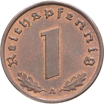купить Германия, Третий рейх 1 рейхспфенниг (reichspfennig) 1938, знак монетного двора А - Берлин