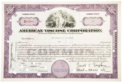 купить Акция США AMERICAN VISCOSE CORPORATION 1951- 1959 гг.
