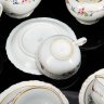 Купить Сервиз чайный с цветочным и рельефным декором на 6 персон (15 предметов), фарфор, деколь, золочение, Kahla, Германия, 1937-1957 гг.