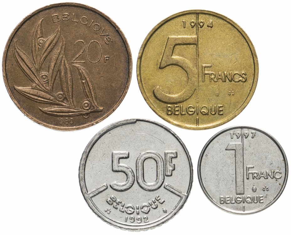купить Бельгия набор монет 1980-2001, случайная дата