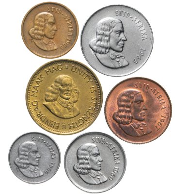 купить ЮАР, набор из 6 монет 1963-1969 годов, профиль Яна Ван Рибека