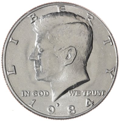 купить США 50 центов (1/2 доллара, half dollar) 1984 P Kennedy Half Dollar (Кеннеди) знак монетного двора "P" - Филадельфия